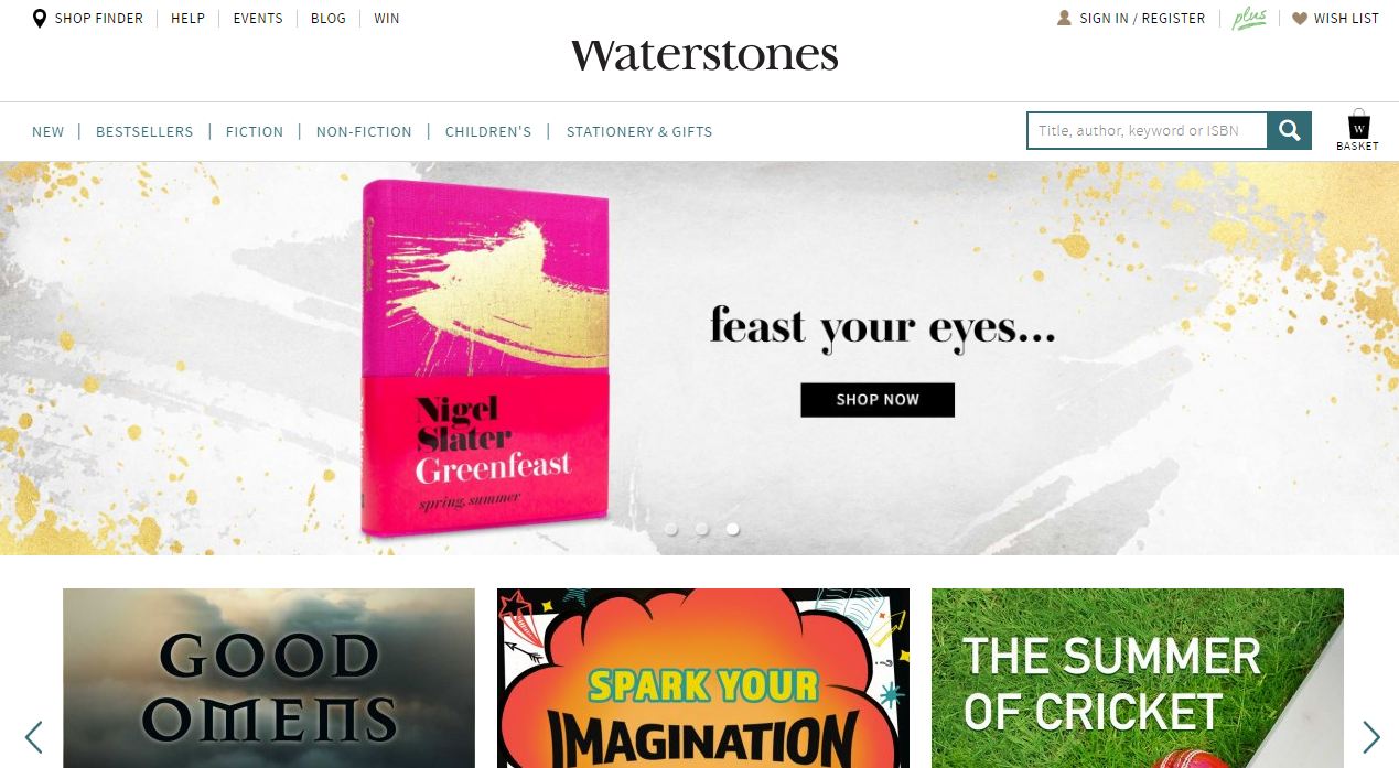 Website bán sách Waterstones