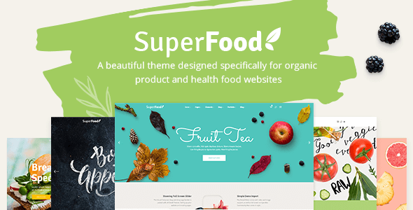 Mẫu website super food với gam màu sáng, tươi mới 